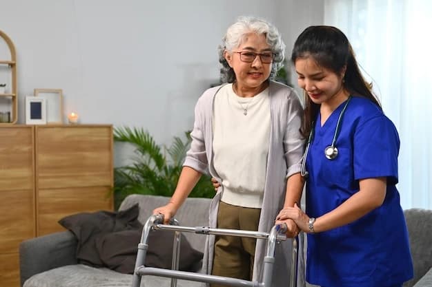 Professional nurse providing homecare assistance